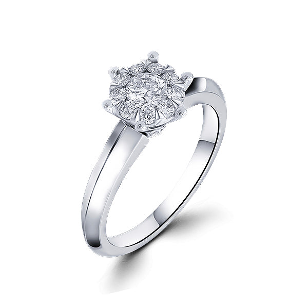 Marbella 18K White Gold Diamond Solitaire Ring