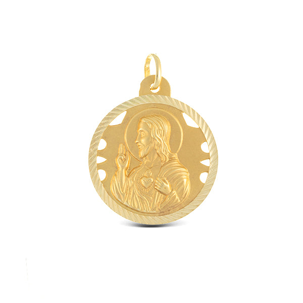 Medalla Escapulario Oro Amarillo 18k Calado