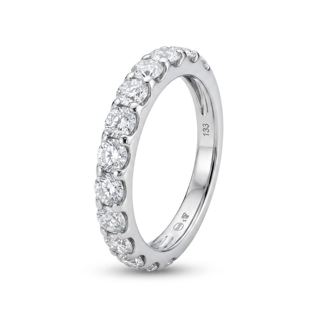 ALIANZA ORO BLANCO 18KT CON DIAMANTES 1.08CT