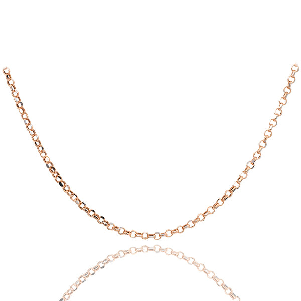 Cadena Rolo 2mm Oro Rosa y Blanco 18K