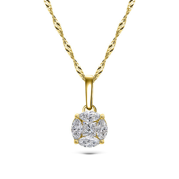 Colgante Mediano Anora Diamantes Oro Amarillo 18K