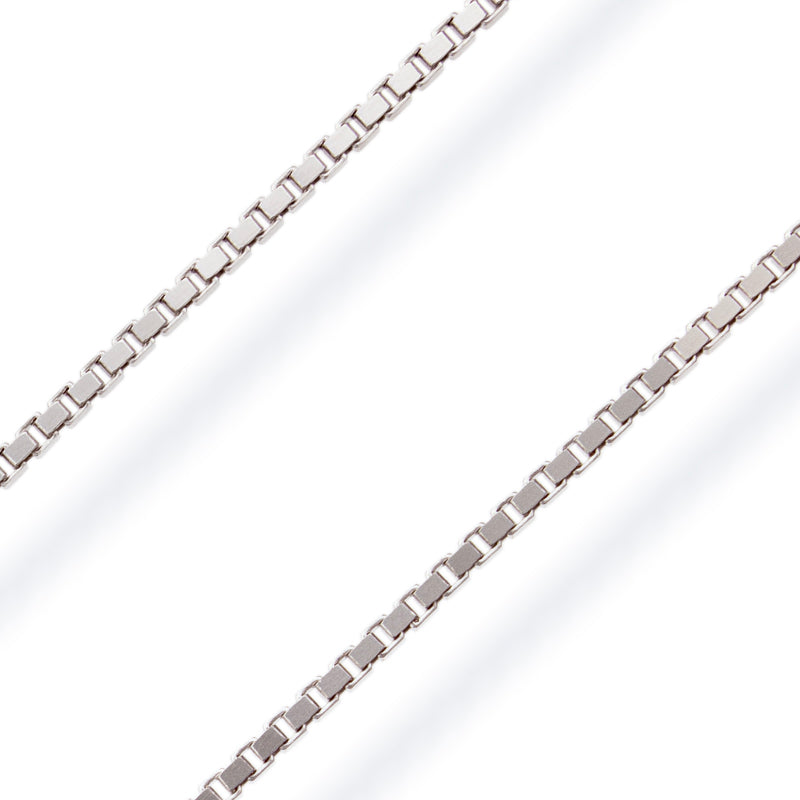 Cadena Veneciana Calibre 30 Oro Blanco 60cms