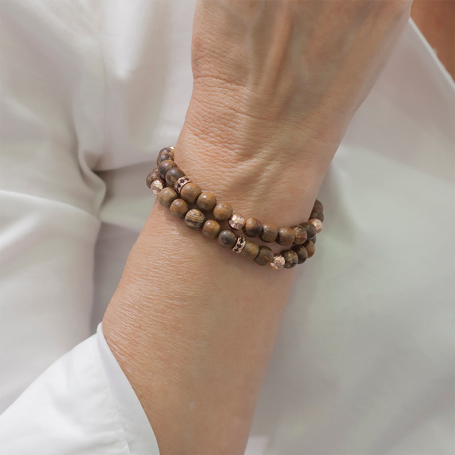 Brown TAO bracelet in rose silver 21cms