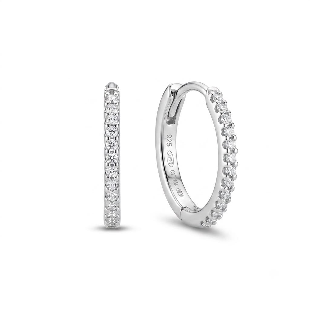 PENDIENTES ORO BLANCO 18KT CON DIAMANTES