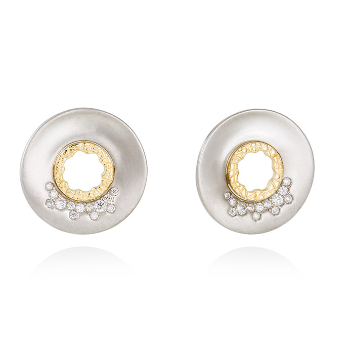 White MIRAGE earrings in silver Marina Garcia