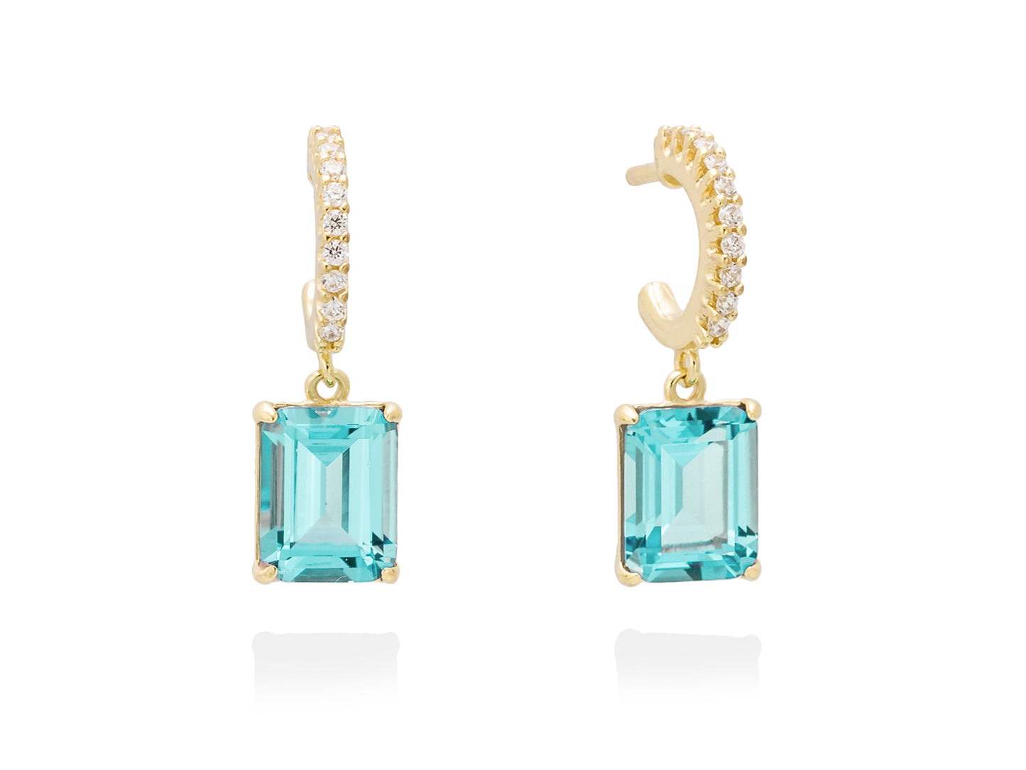MONACO paraiba earrings in golden silver