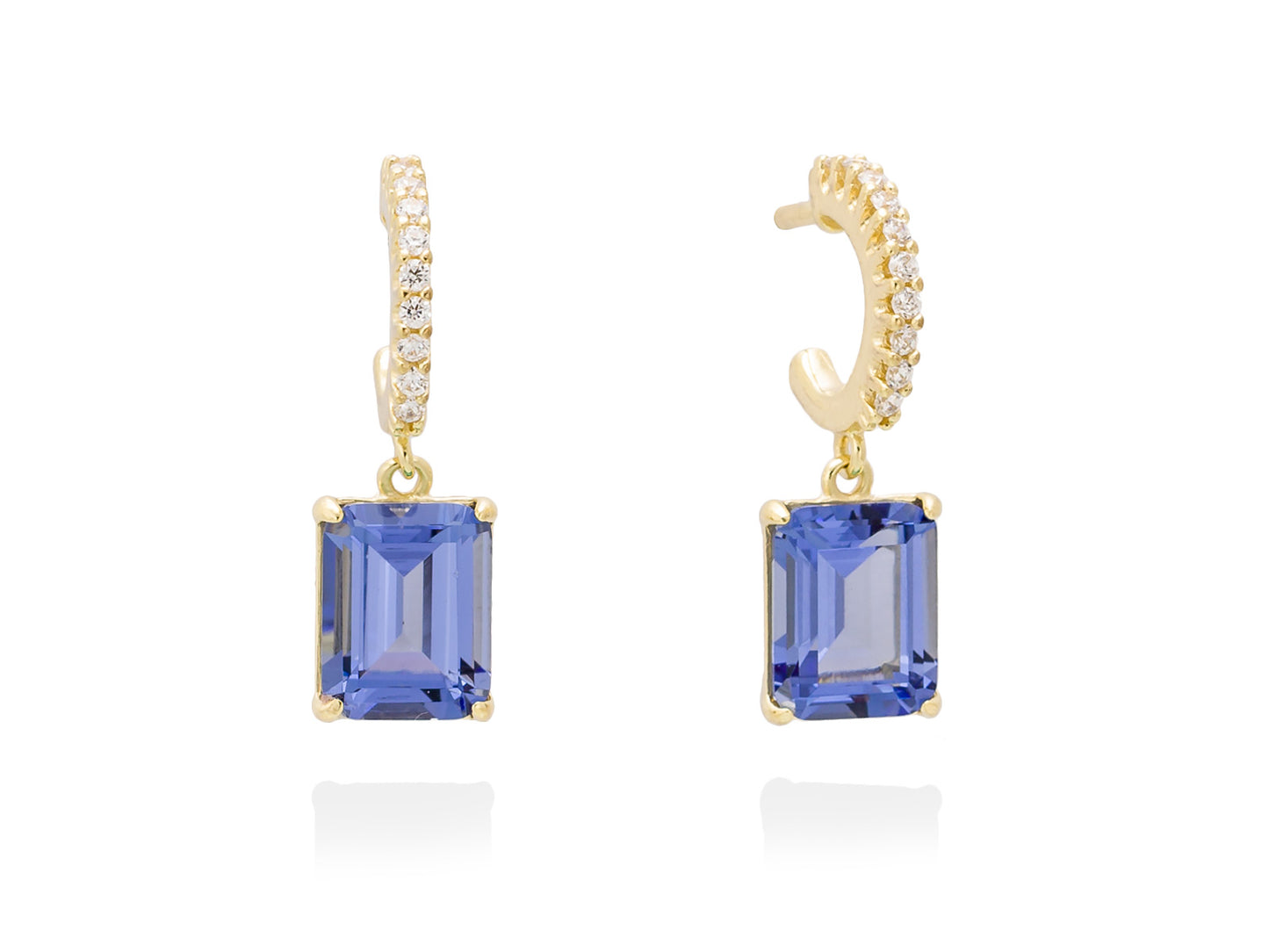 Pendientes MONACO azul en plata dorada