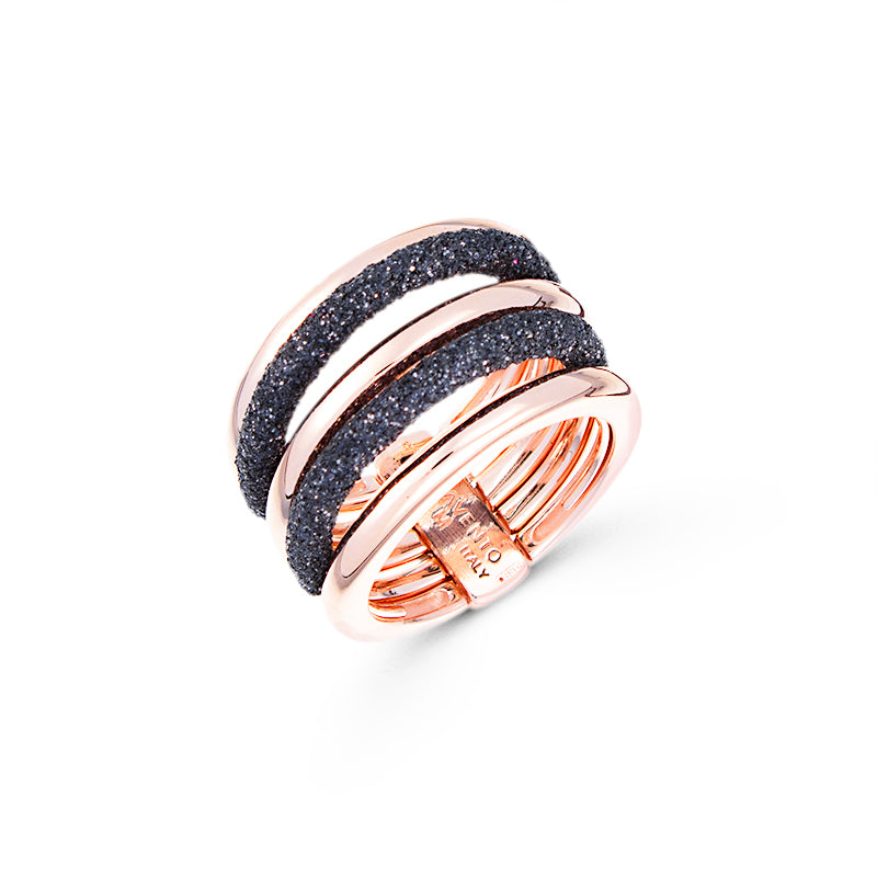 Sortija POLVERE DI SOGNI Doble Rosa Negro WPLVA723