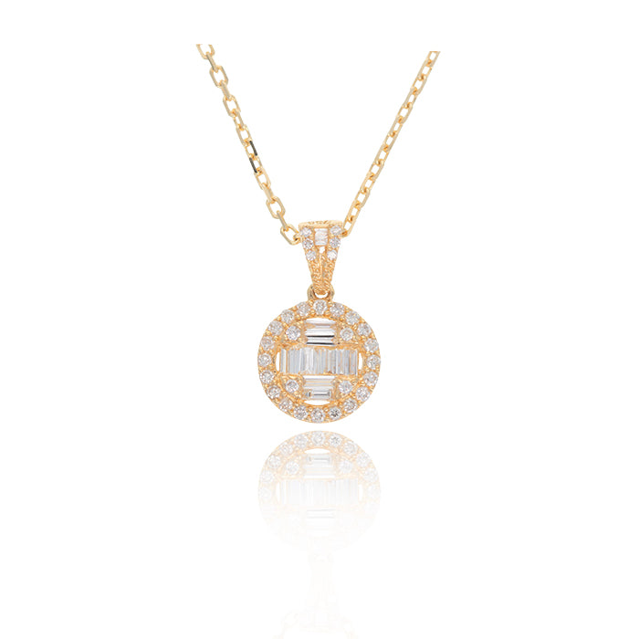 Colgante AVANT Circular con Baguette Diamantes Oro