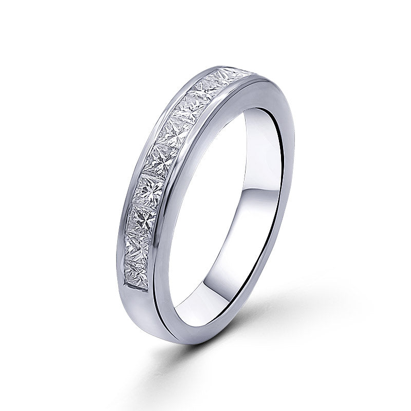 Princess Cut Diamond Wedding Band in White Gold