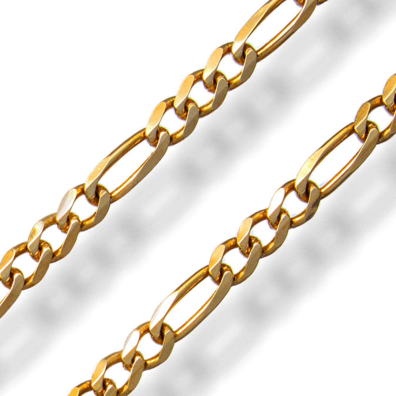 Cadena Oro Amarillo 18k 50cm Eslabón Barbada 3x1