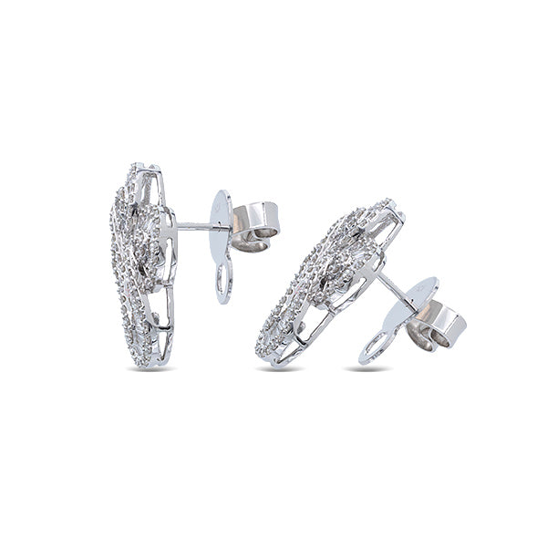 Avantgold Interlocking Earrings 18K White Gold