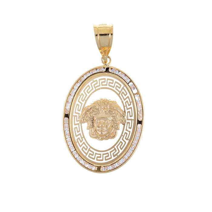 Versace Medusa Oval Pendant in 18K Yellow Gold