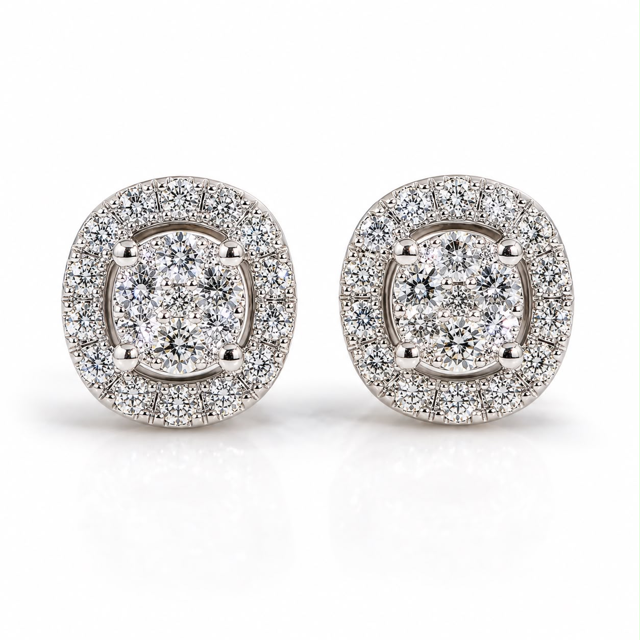 PENDIENTES ORO BLANCO 18KT CON DIAMANTES