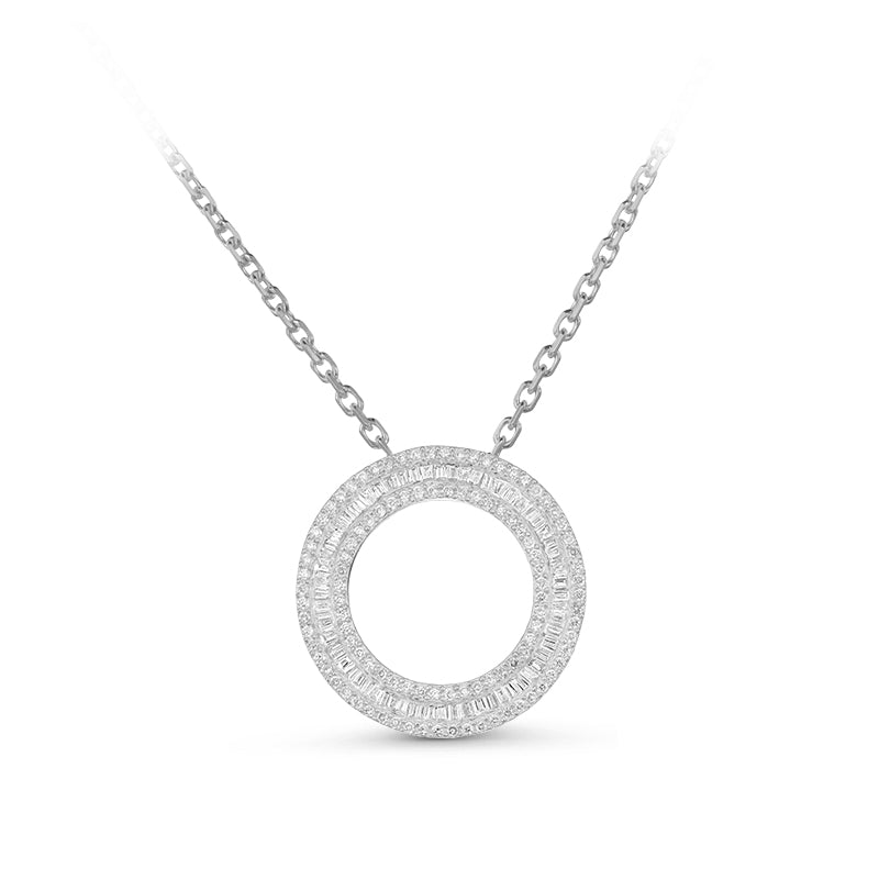 White Gold Diamond Circle of Life Pendant