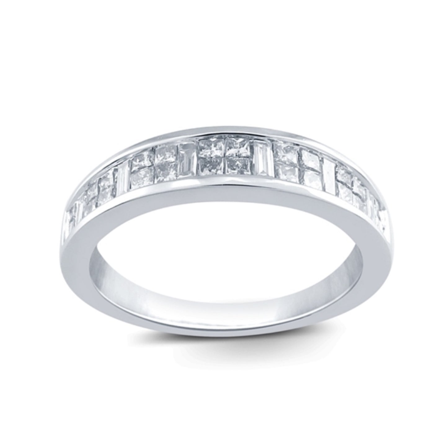 Baguettes and Princess White Gold Diamond Alliance