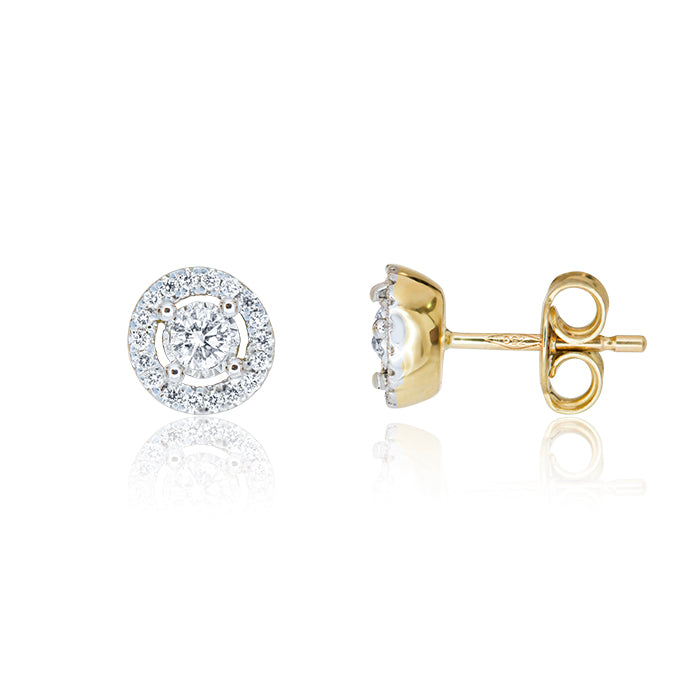 Pendientes de Diamantes en Oro Bicolor