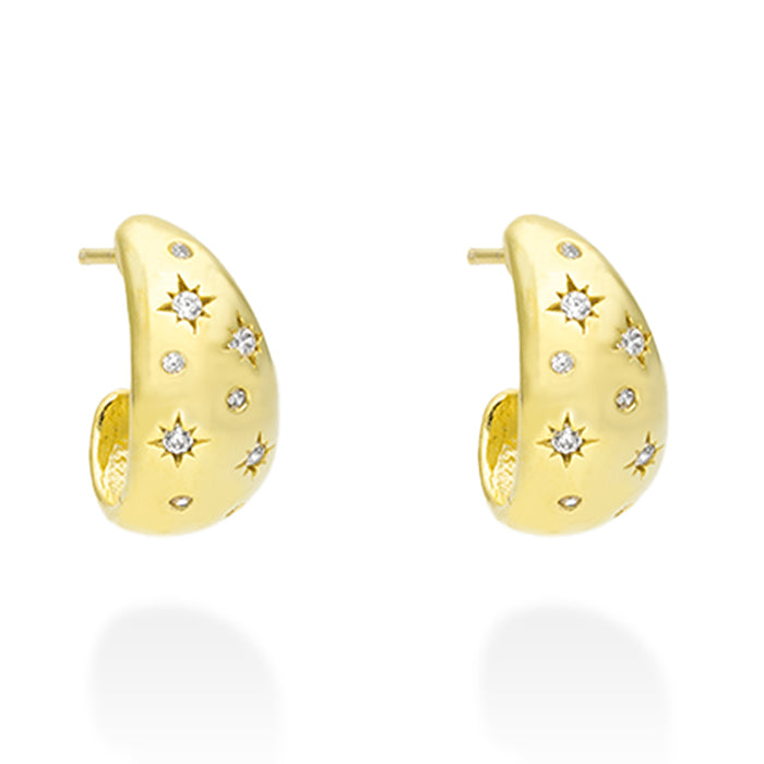 Chiquita earrings in golden silver-Marina Garcia