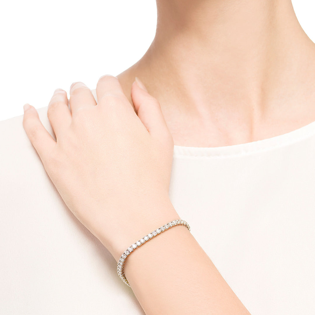 Pulsera GENEVE en plata con Circonitas 17cms