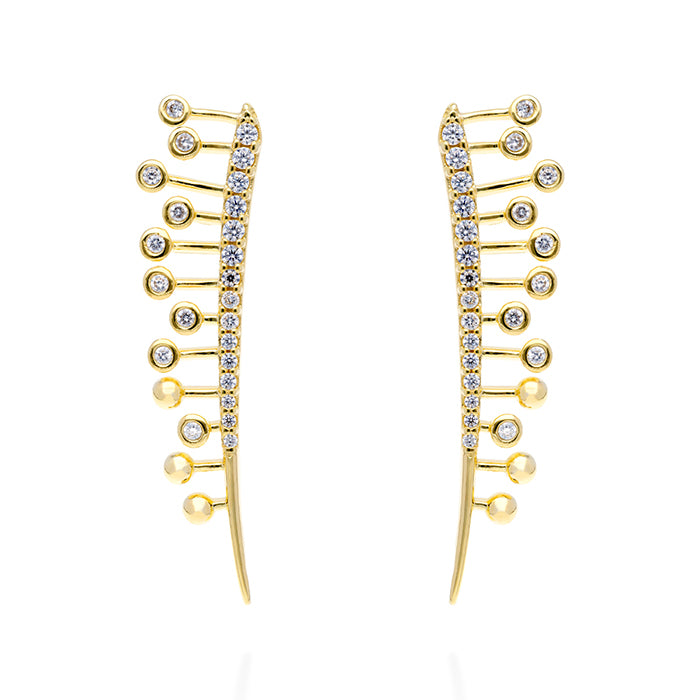 Pendientes Champagne maxi en plata dorada