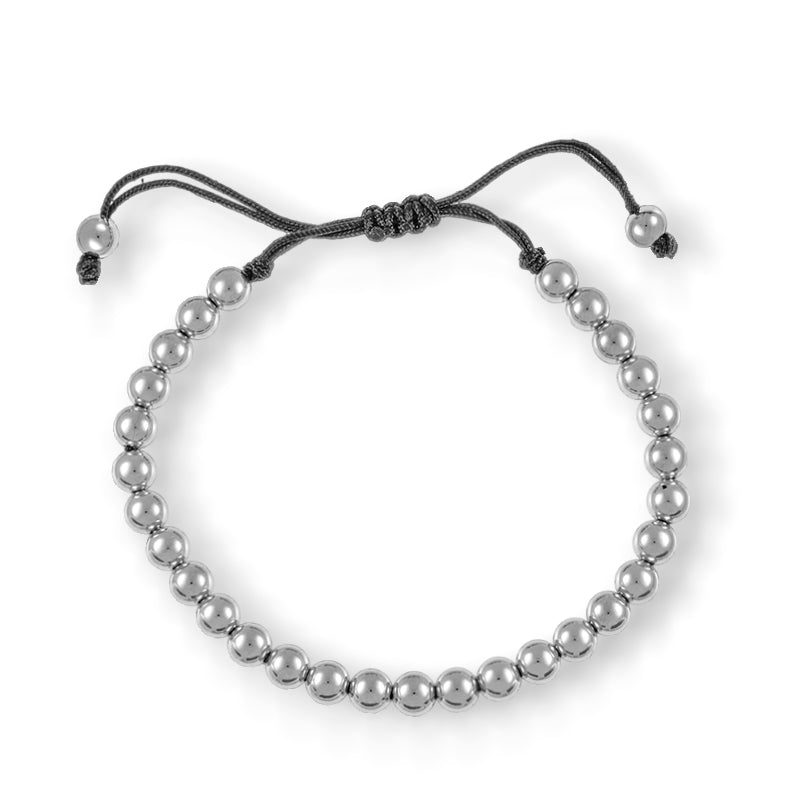 5mm 18K White Gold Macramé Ball Bracelet