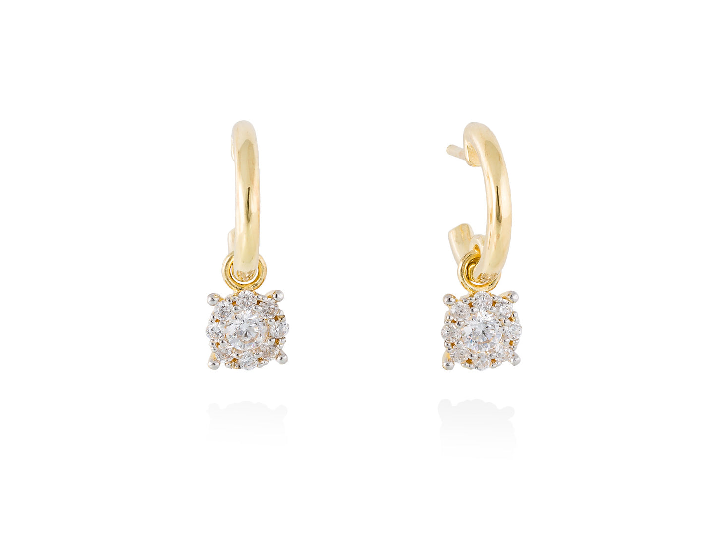 Pendientes ODEI blanco en plata dorada