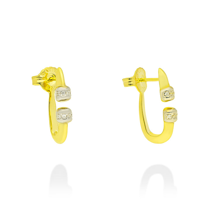 Pendientes Link en plata dorada Marina Garcia