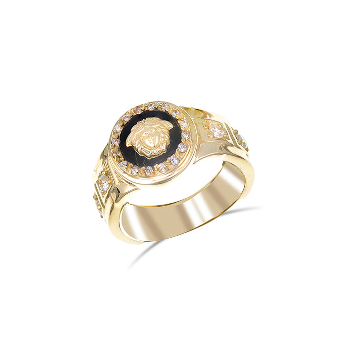 Men's Ring in 18k Yellow Gold with Medusa