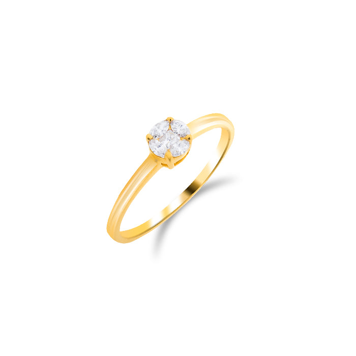 Fine Illusion Solitaire in 18K Yellow Gold