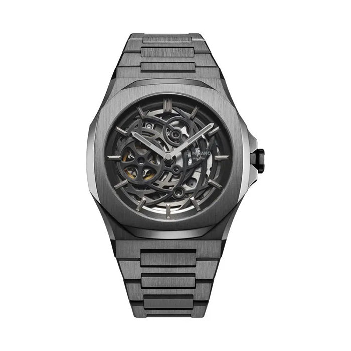 D1 Milano Skeleton Gun Metal Watch D1-SKBJ11