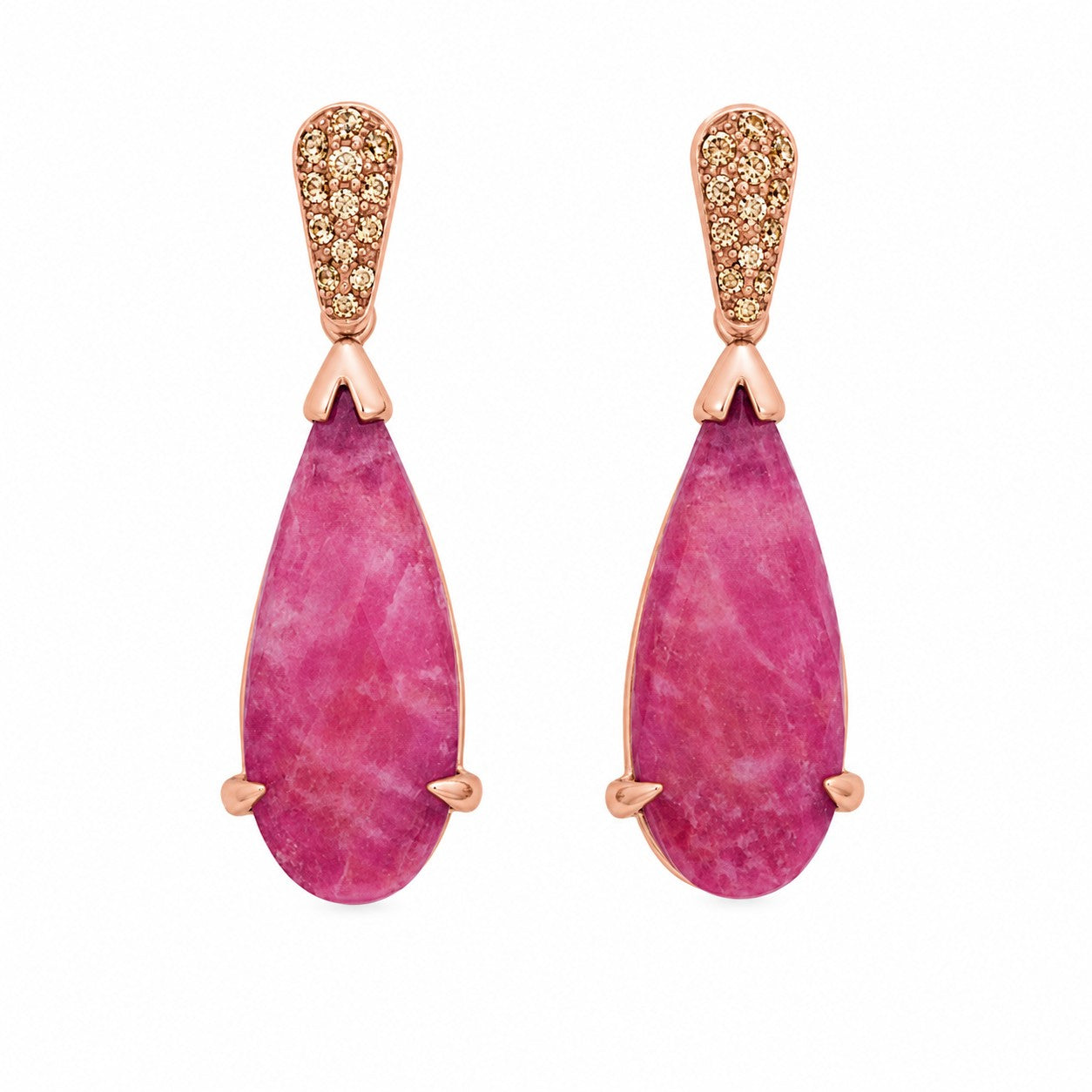Pendientes AMAZON Rojo en plata Rosa