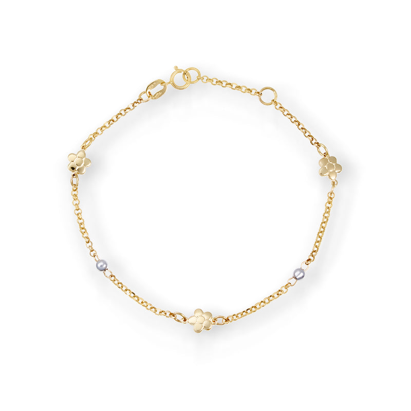 18KT Gold Clover Motif Bracelet