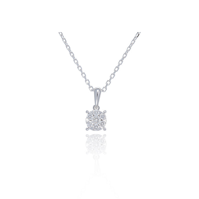 Luz Serena Petit Colgante Oro Blanco y Diamantes