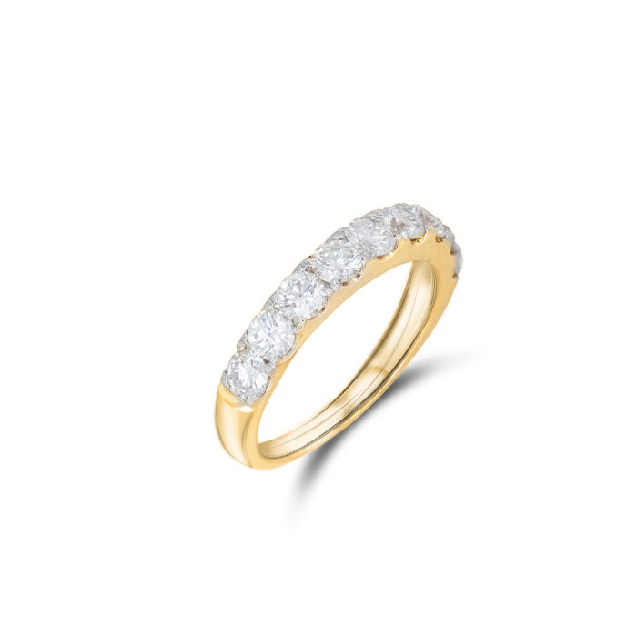 SIMON Wedding Ring in 18k Yellow Gold with 9 Diamonds