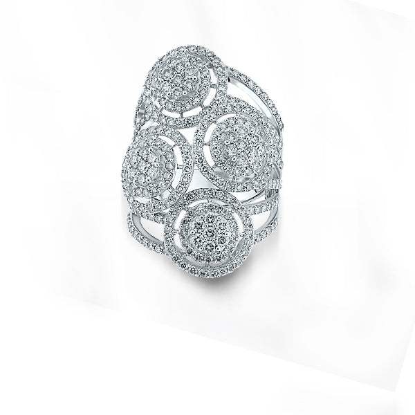 Sortija Cocktail Diamantes Oro Blanco 18k