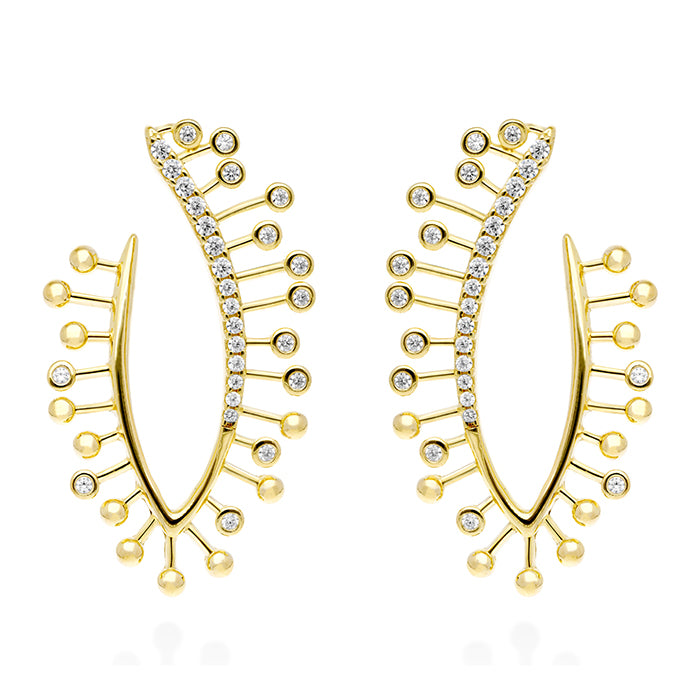 Champagne XL earrings in golden silver