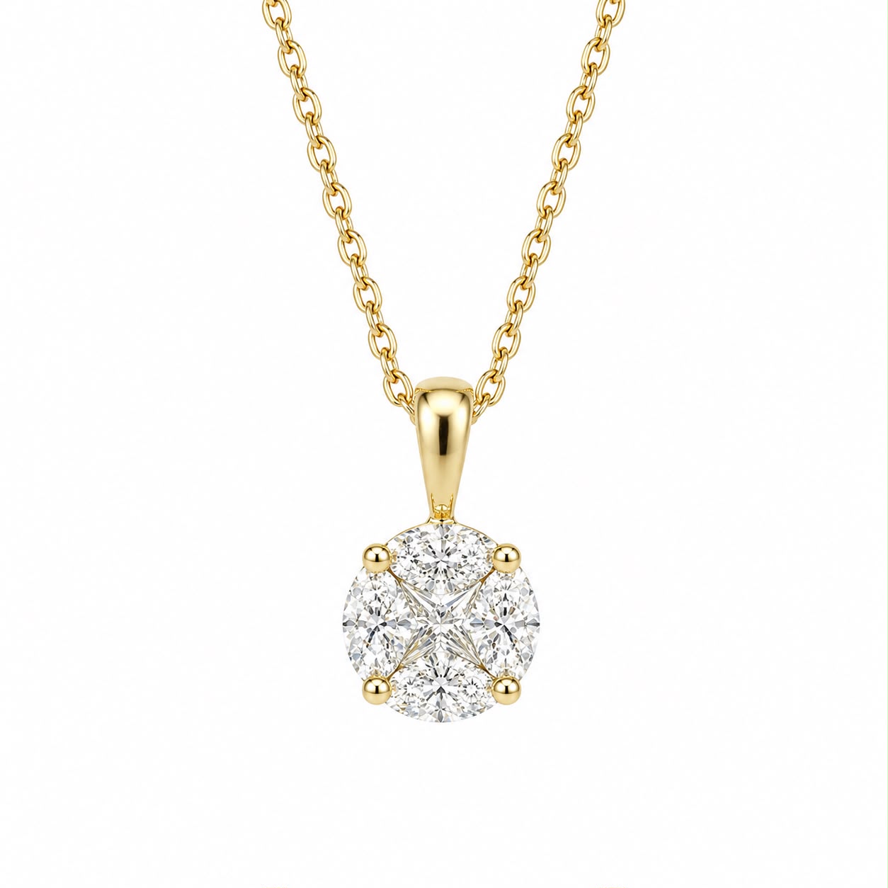 COLGANTE EN ORO AMARILLO 18KT CON DIAMANTES