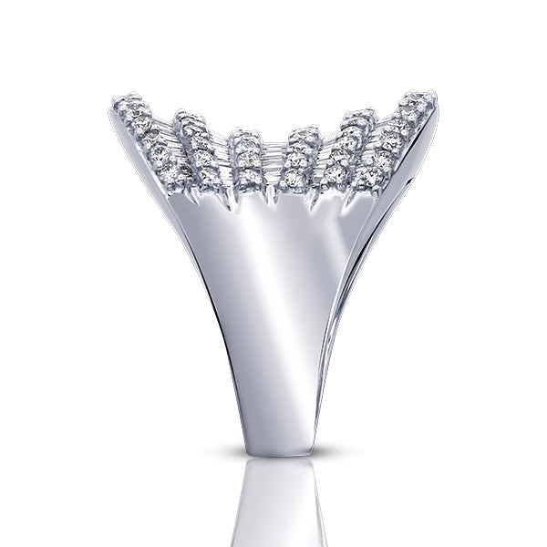 Anillo Lucía en Oro Blanco 18K con Diamantes