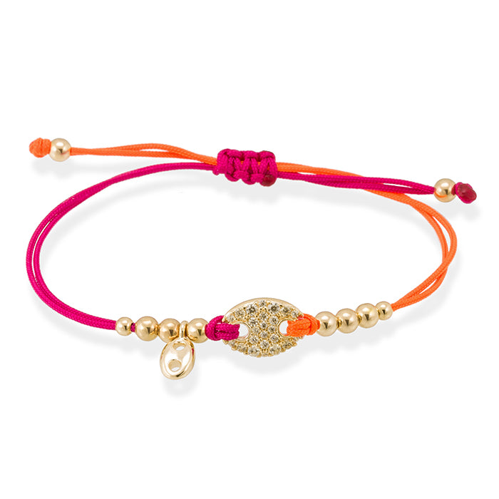 Pulsera de calabrote con pavé de circonitas
