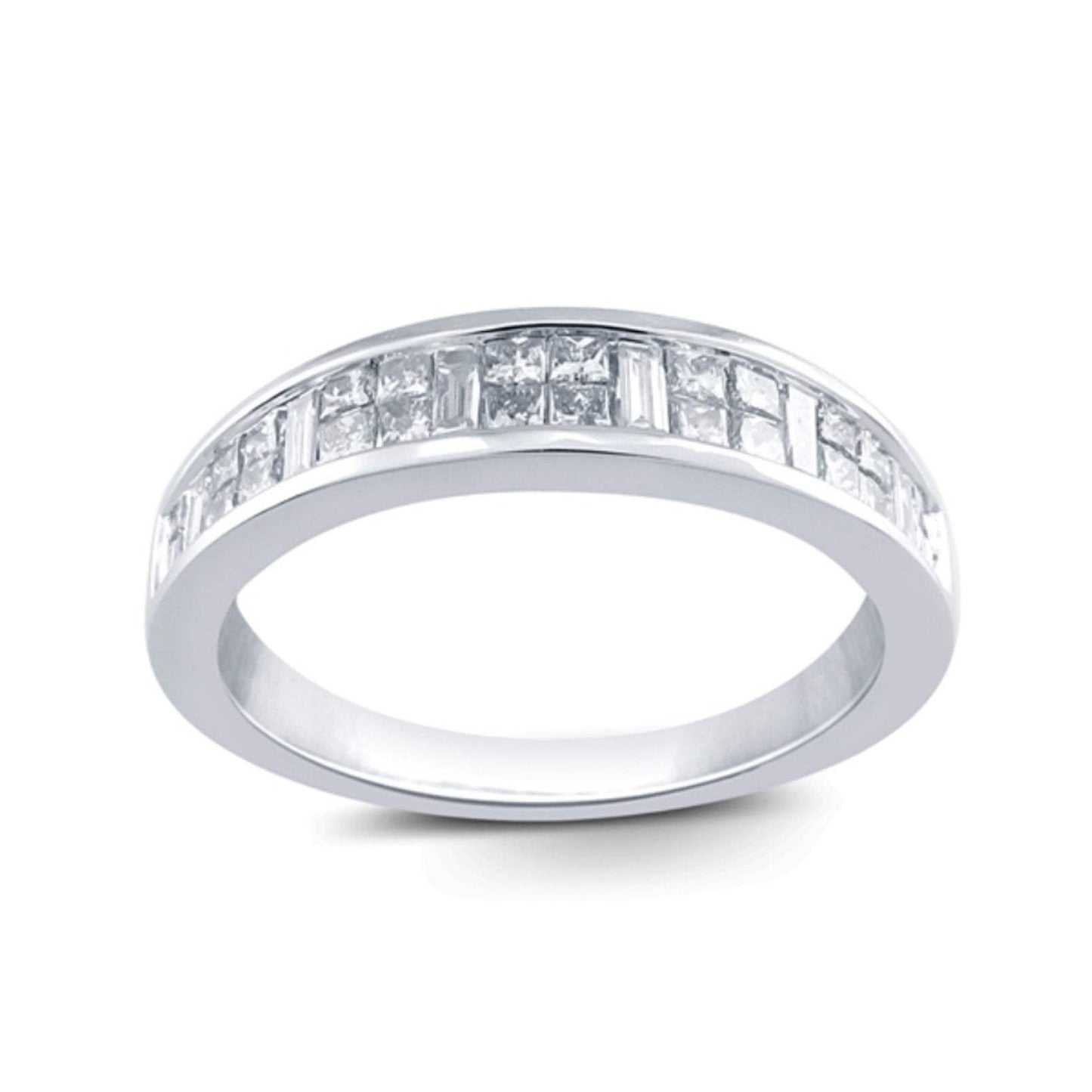 Alianza Diamantes Baguettes y Princess Oro Blanco