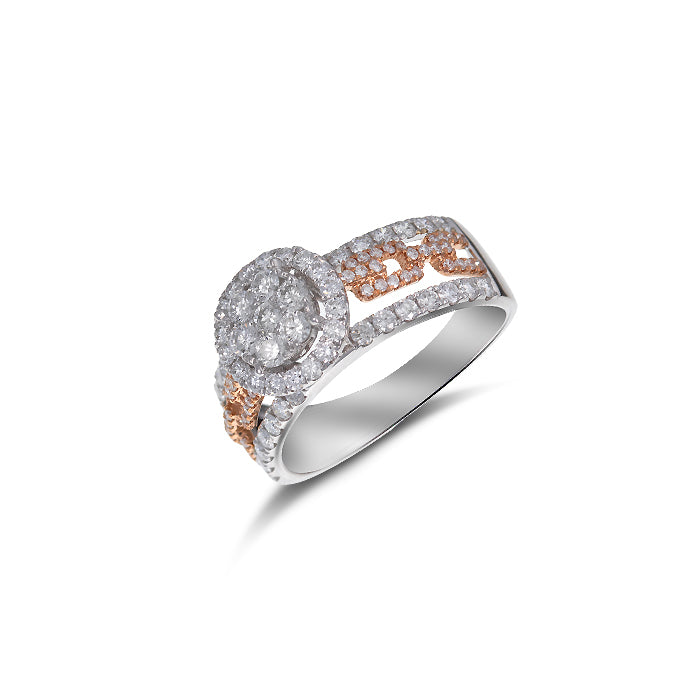 Anillo Atenea Oro Blanco y Rosa Diamantes