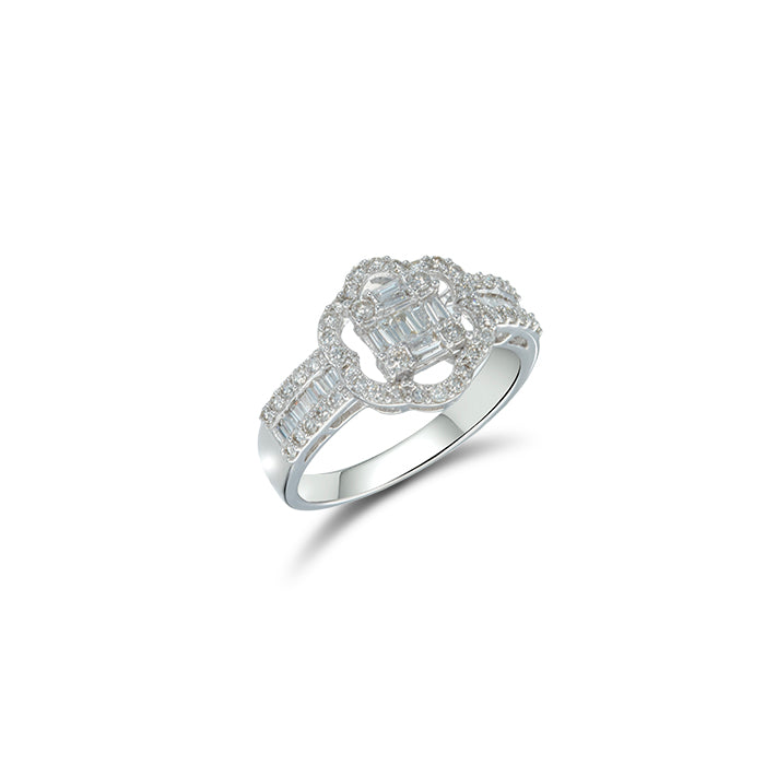 Anillo Aurora Luxe en Oro Blanco 18K