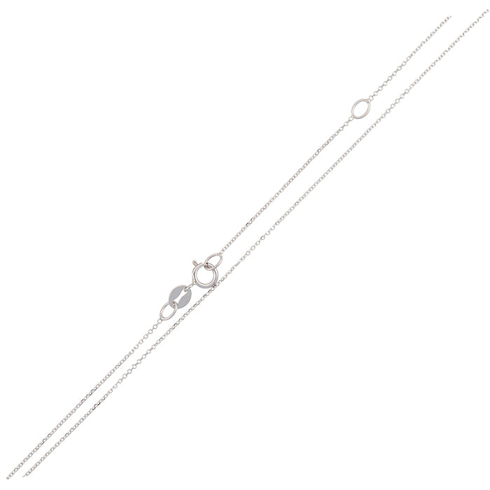Cadena Forzada Fina Oro Blanco 18K Ajustable