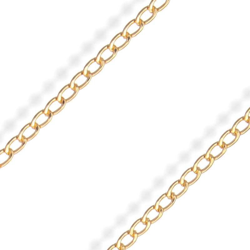 Cadena Oro Amarillo 18K Eslabón Bilbaina Fino 50cm