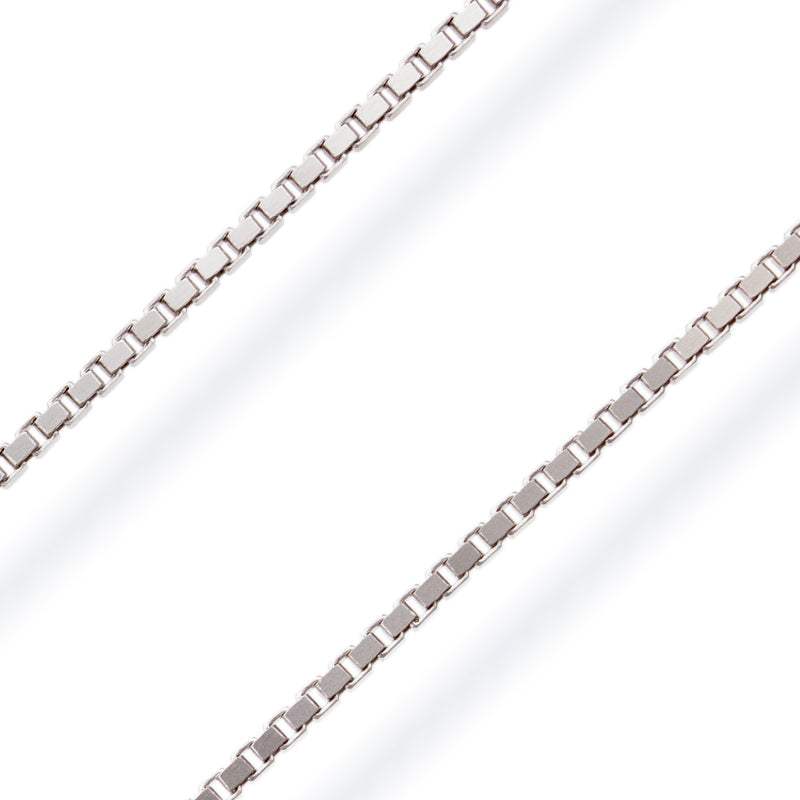 Cadena Veneciana Calibre 30 Oro Blanco 60cms