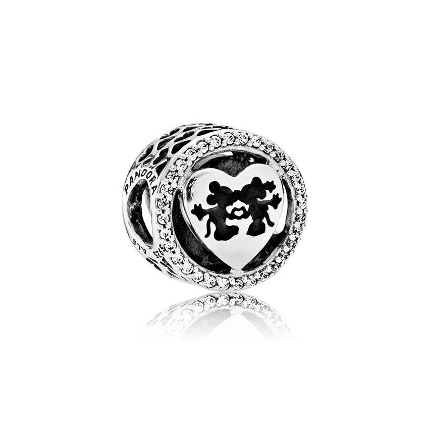Charm Amor Mickey and Minnie 791957CZ de Plata