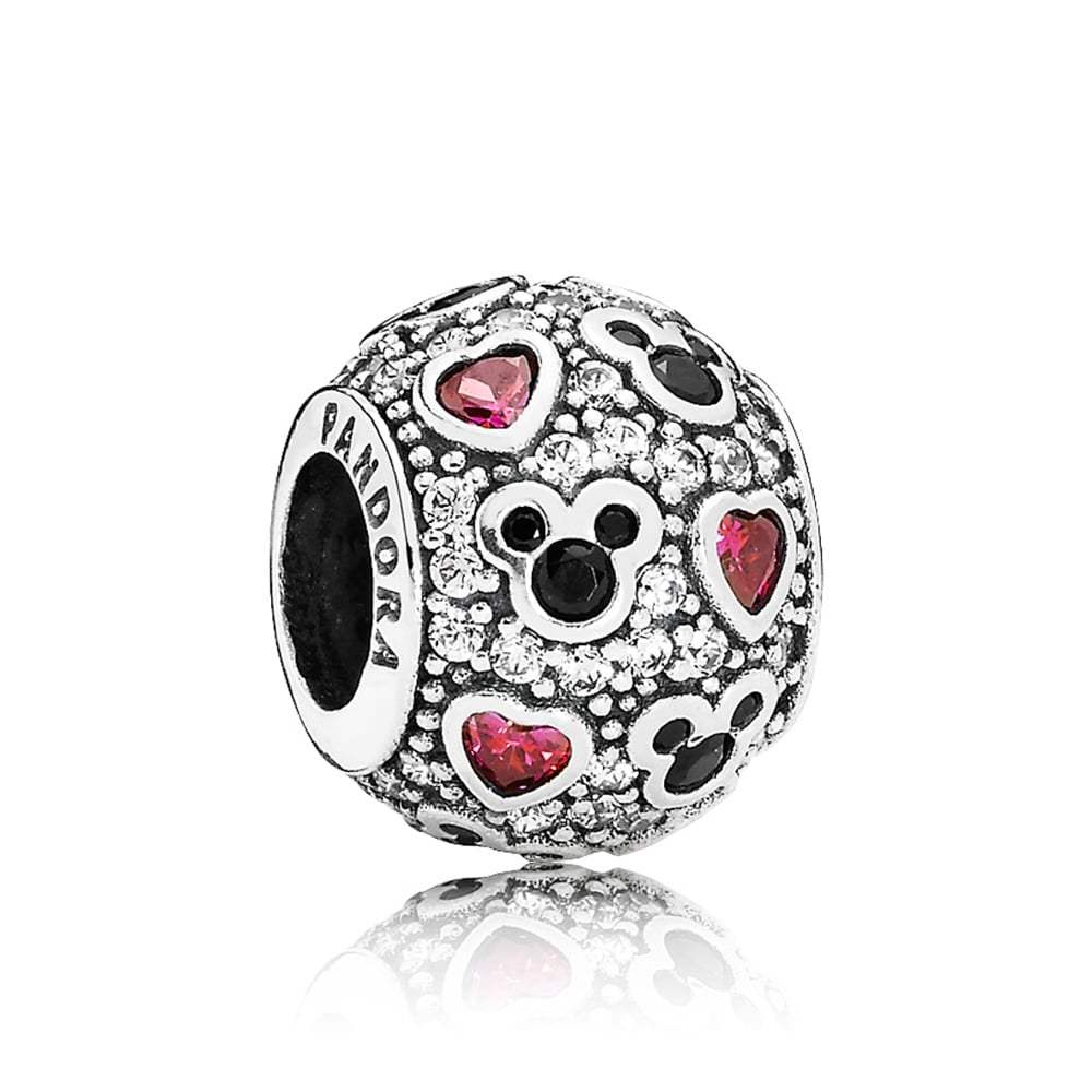 Charm Mickey y Corazones Brillantes 791457CZ