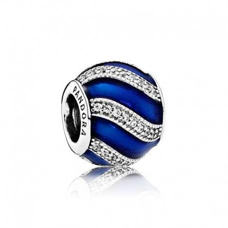 Charm Pandora Bola Esmalte Azul con Circonitas