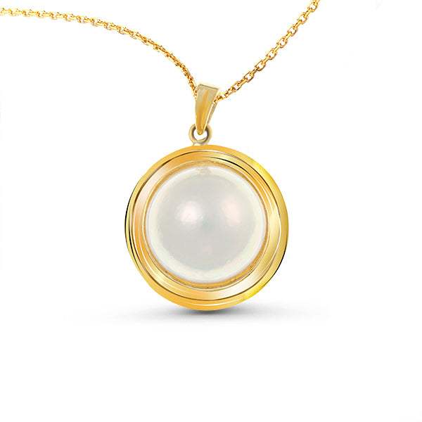 Colgante Con Perla Natural en Oro Amarillo 18k
