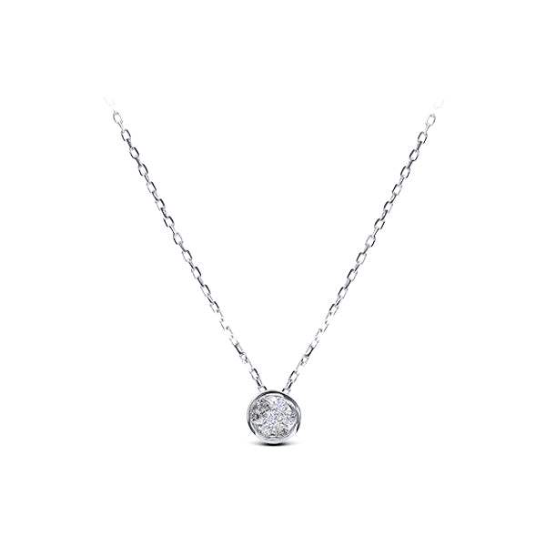Colgante Pequeño 7 Diamantes en Chatón Oro Blanco